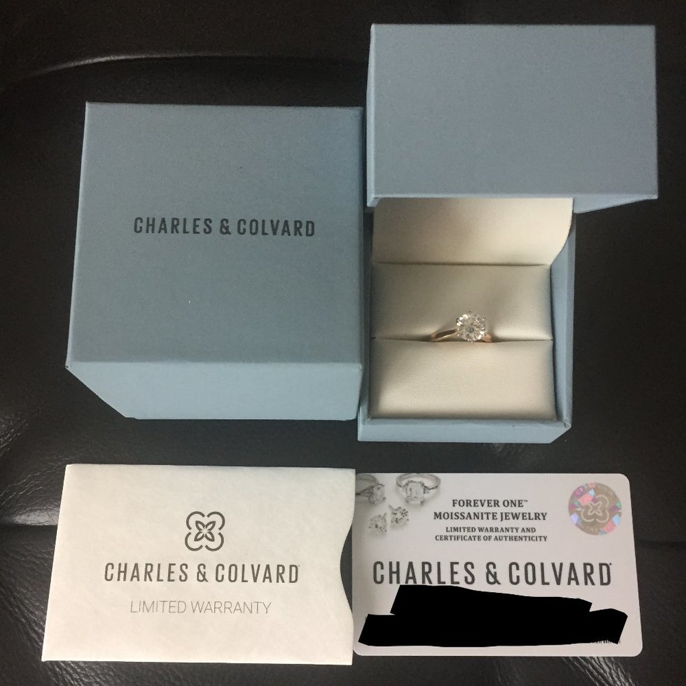 Charles & Colvard Gorgeous 14k Rose Gold 1.90CT T.W. Solitaire Ring